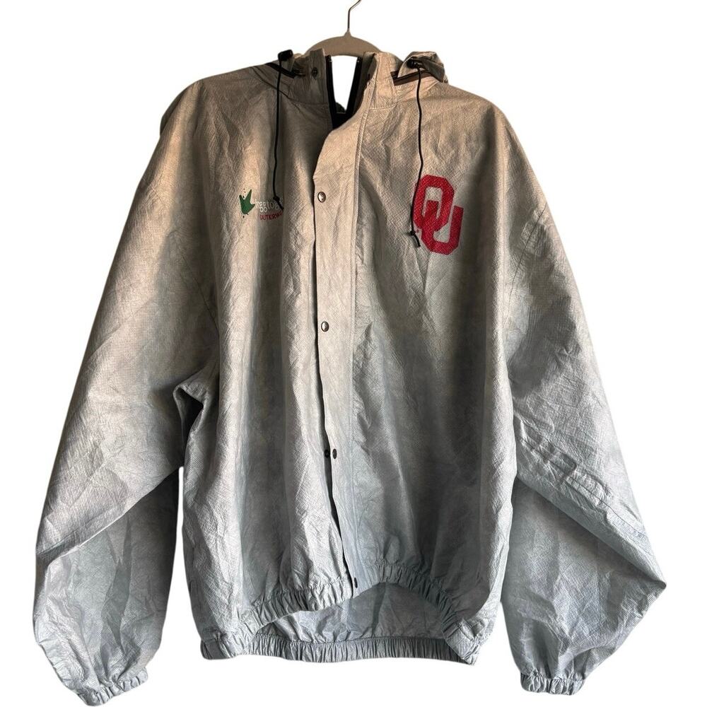 Oklahoma Sooners OU FroggToggs XL Hooded Rain Jacket Football NCAA GORPCORE